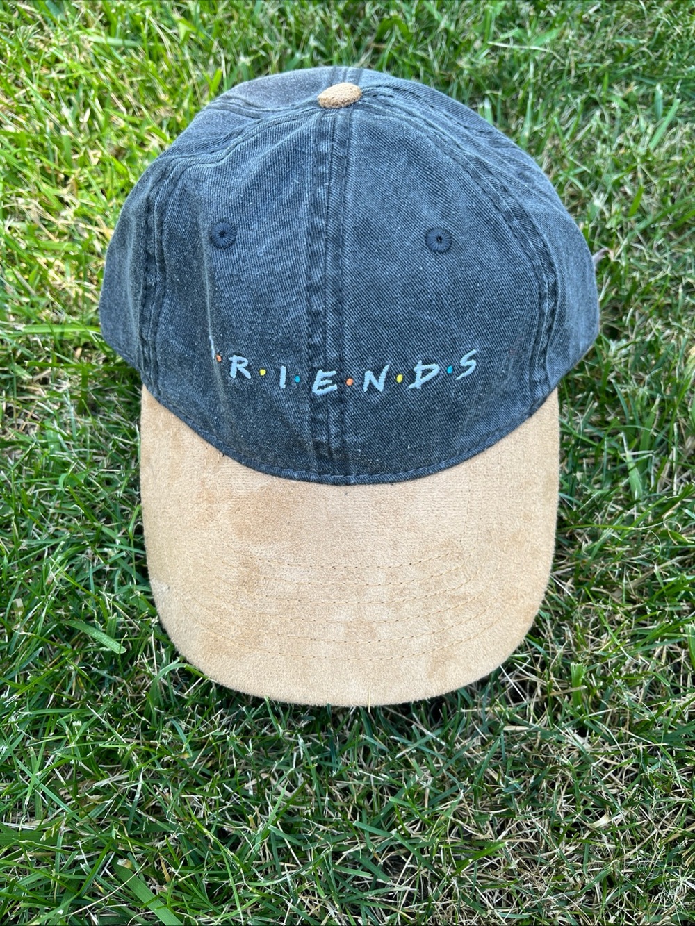 FRIENDS Two-Tone Baseball Cap - Black Crown with Tan Men’s/Ladies New Adult sz